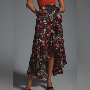 Maeve Ruffle Wrap Midi Skirt by Anthropologie - Size XL